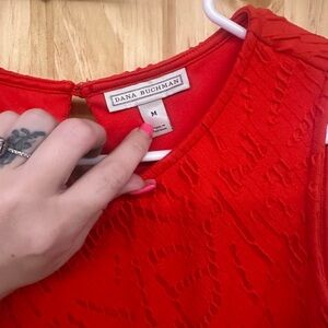 Dana Buchman Scarlet Embossed Blouse